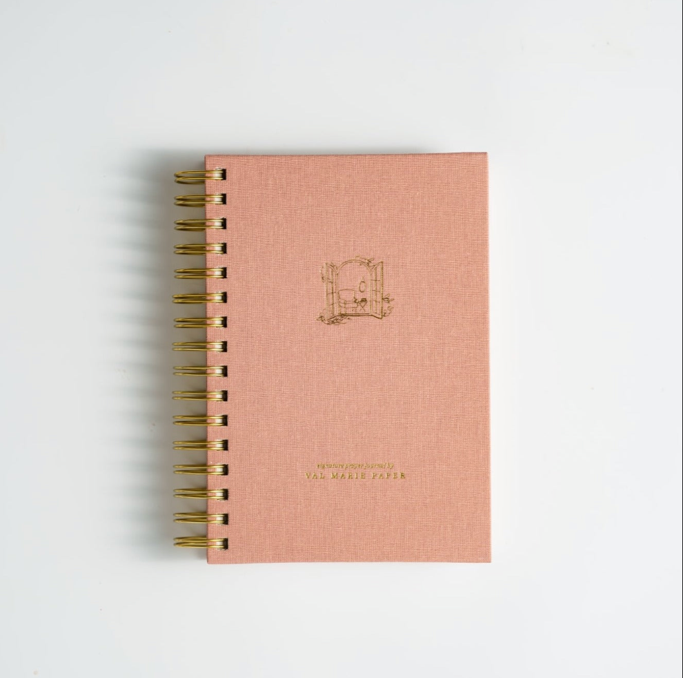 Blank Wrap Journal Hardcover Spiral Bound Pink - Fringe