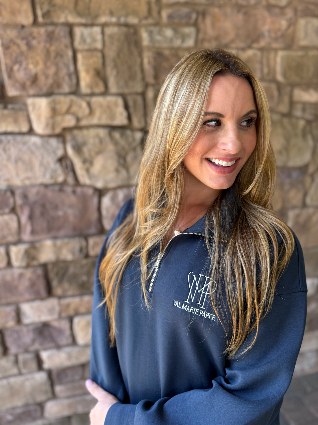 Val Marie Paper Half-Zip Pullover